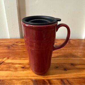 Longaberger Woven Traditions Paprika Travel Mug w/ Lid